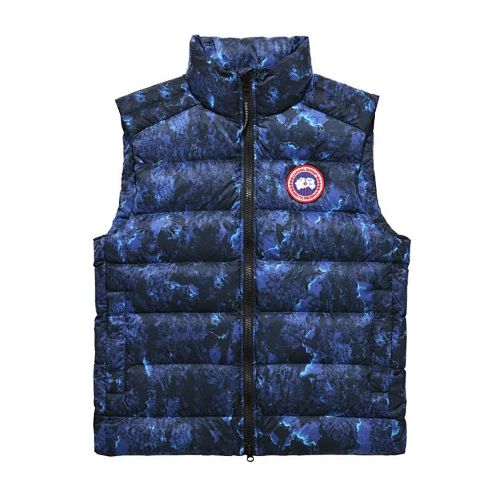 Canada Goose Blue Abstract Print Quilted Puffer Vest