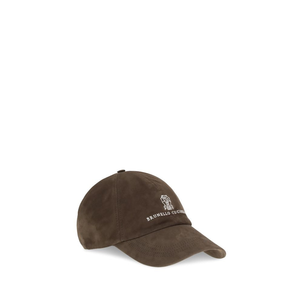 Brunello Cucinelli Brown Calf Leather Baseball Cap