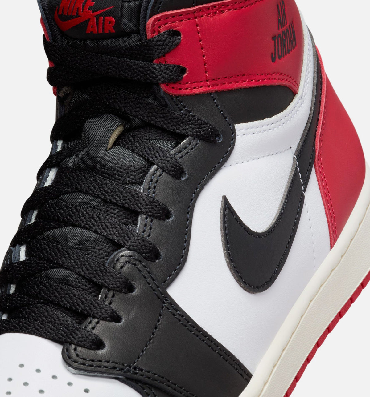 Air Jordan 1 Retro High OG Black Toe Men's Sneakers - White / Black / Red / Sail