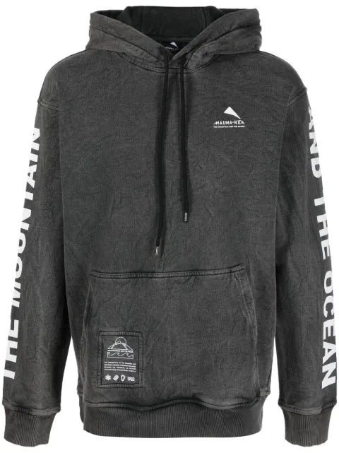 Mauna Kea bleached-effect logo print hoodie