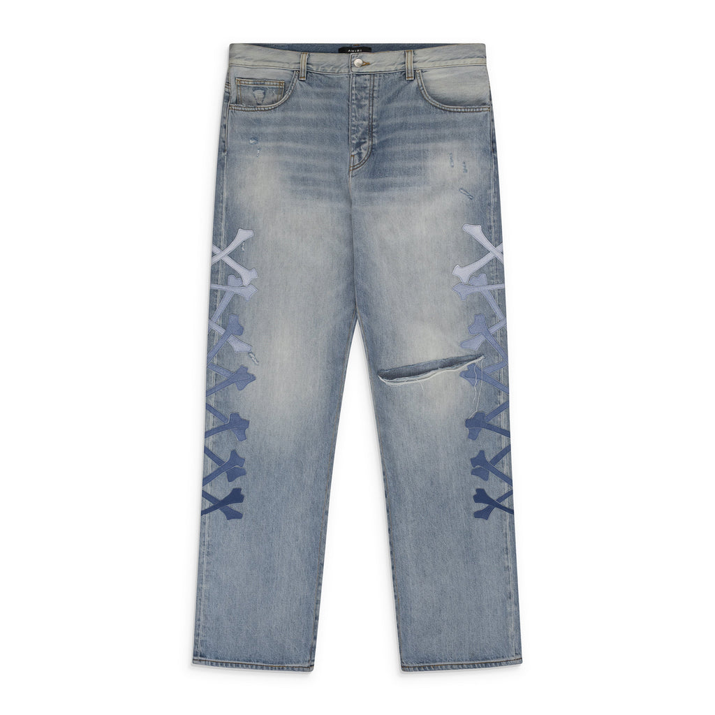 Stone Indigo/Blue Gradient Bones Straight Jeans