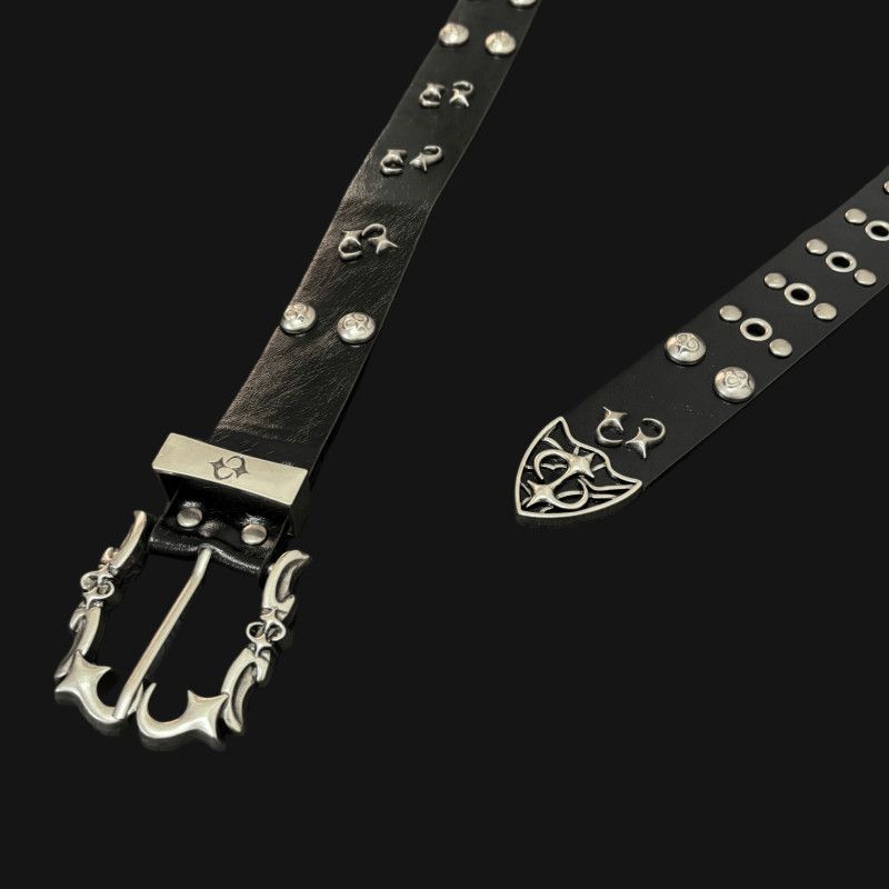 Vintage Metal Engraved Belt Dark Heavy Hip Hop Punk Studded Waist Belt