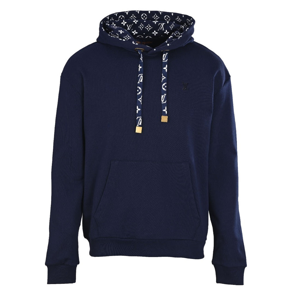 Monogram Contrast Drawstring Pullover Hoodie
