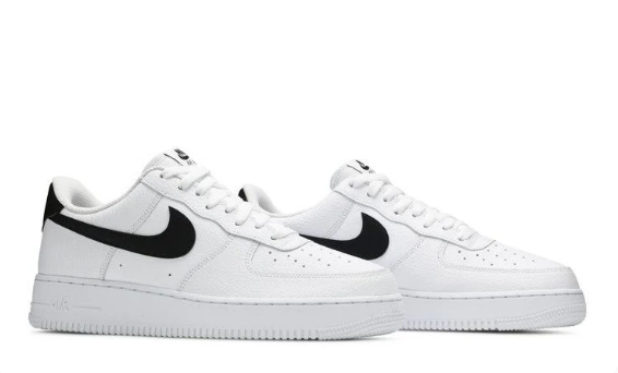 Nike Air Force 1 Low '07 (White/Black Pebbled Leather)