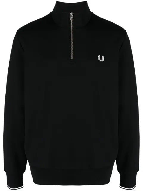 Fred Perry logo-embroidered zip-up jumper