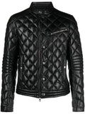 Moncler Zancara diamond-quilted leather jacket