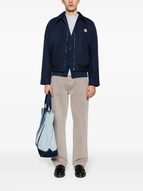 Maison Kitsuné fox head-patch V-neck cardigan