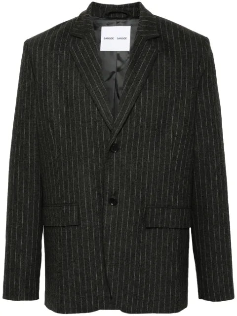 SAMSOE SAMSOE single-breasted pinstripe-pattern blazer
