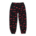 ALL OVER PRINT BLACK, RED JOGGER & SWEATPANTS
