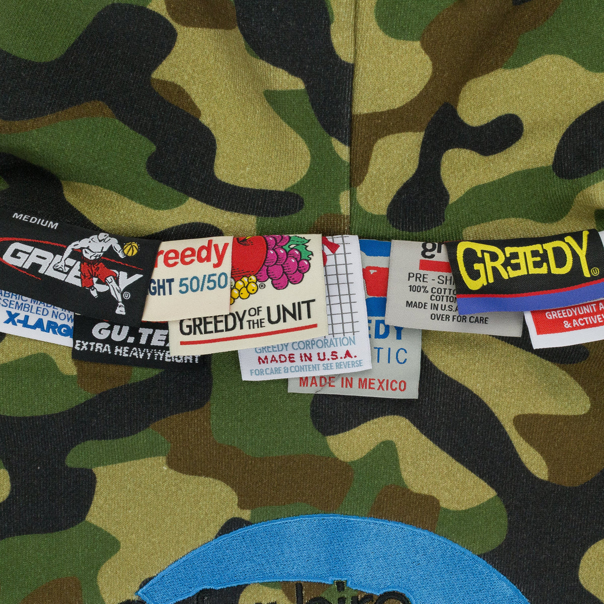 GREEDY UNIT x MURD333R.FM GREEN DOUBLE LAYERED HOODIE