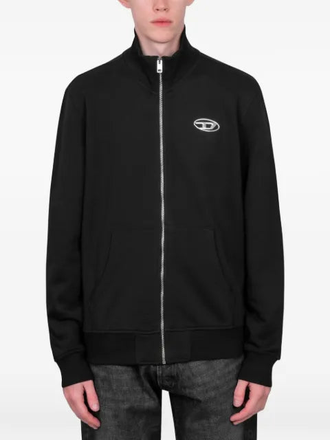 Diesel zip-up sweatshirt with metallic logo
