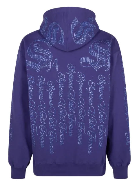 Supreme "SS 22 Washed Navy" zip-up hoodie