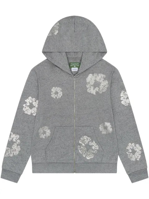 Denim Tears Swarovski Wreath "Grey" zip hoodie