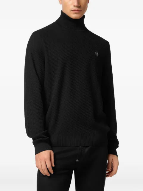 Philipp Plein ribbed turtle-neck sweater