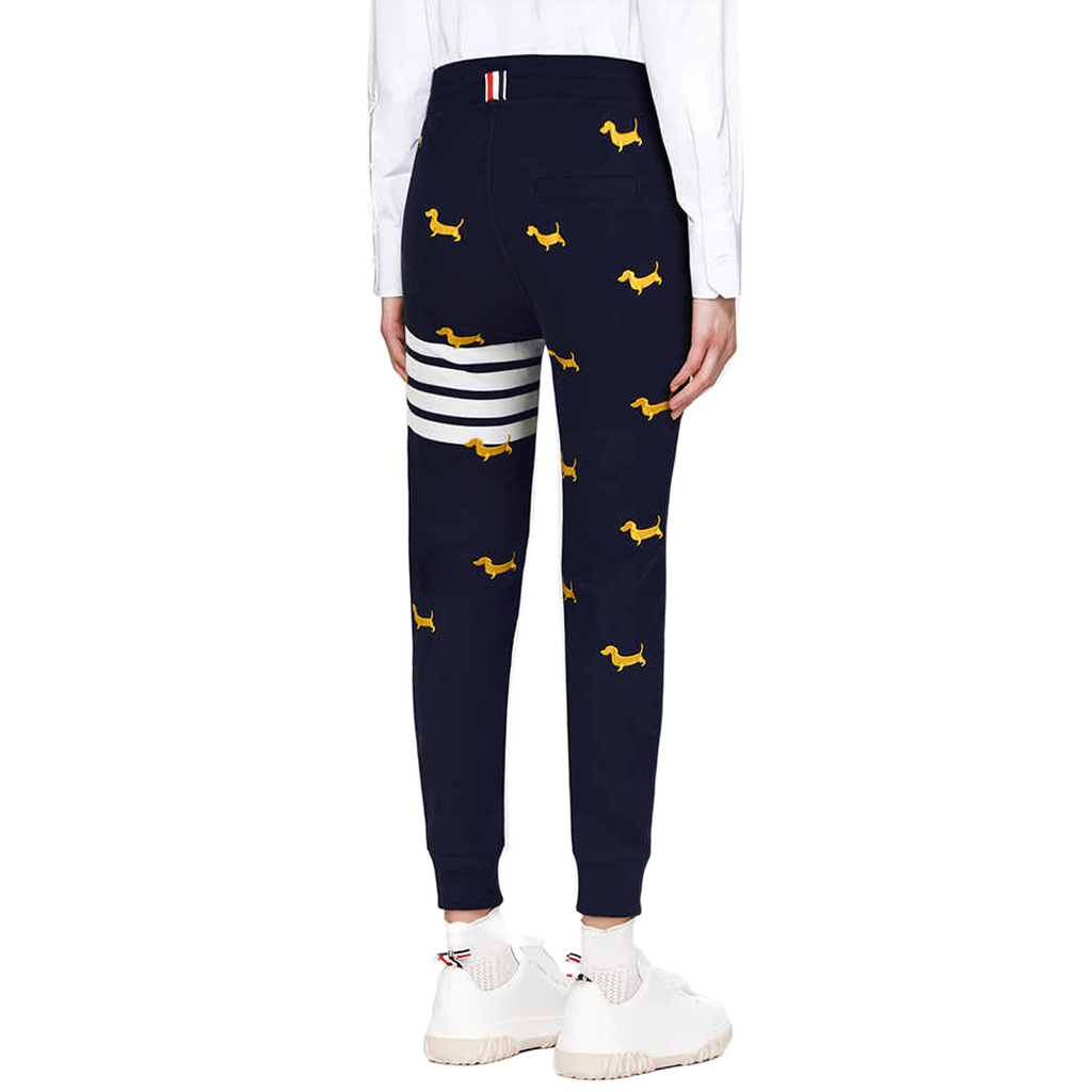 Thom Browne Style Embroidered sweatpants