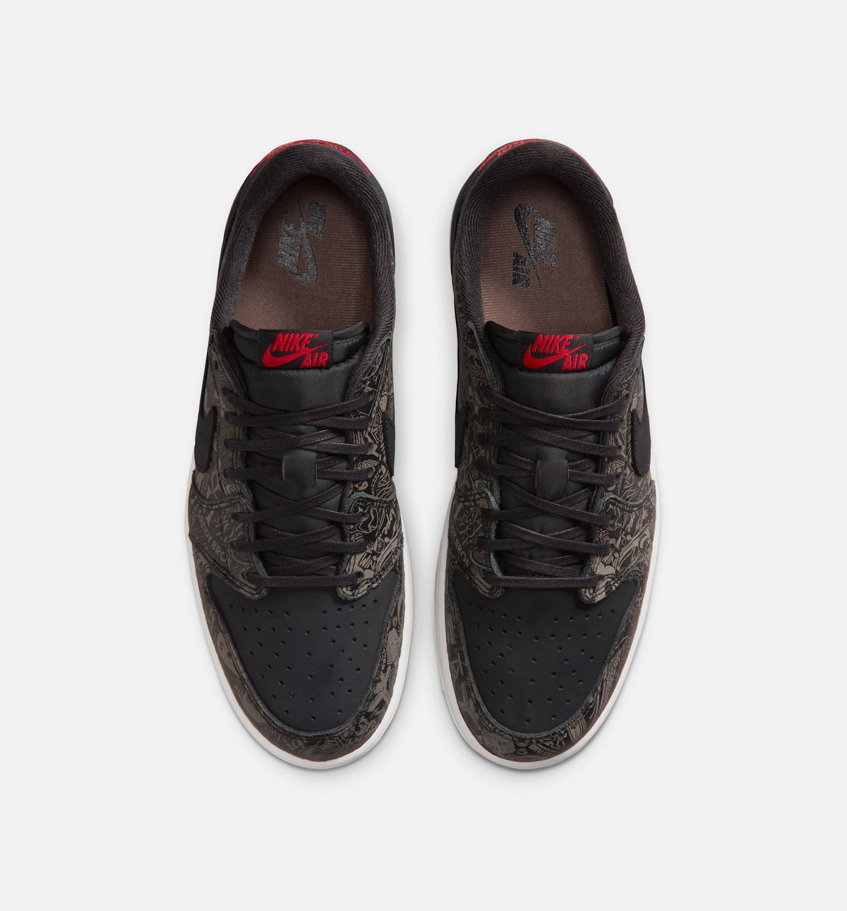 Air Jordan 1 Retro Low OG Laser Black and Varsity Red Men's Shoes - Black/Varsity Red/Summit White