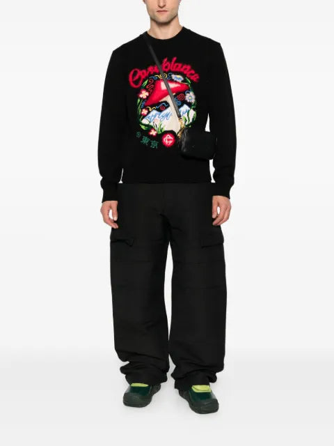 Casablanca cotton embroidered mushroom jumper