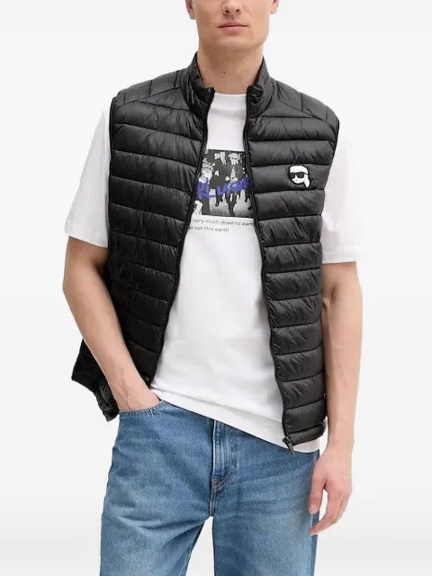 Karl Lagerfeld logo-patch quilted gilet