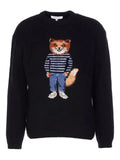 Maison Kitsuné dressed fox embroidered sweater
