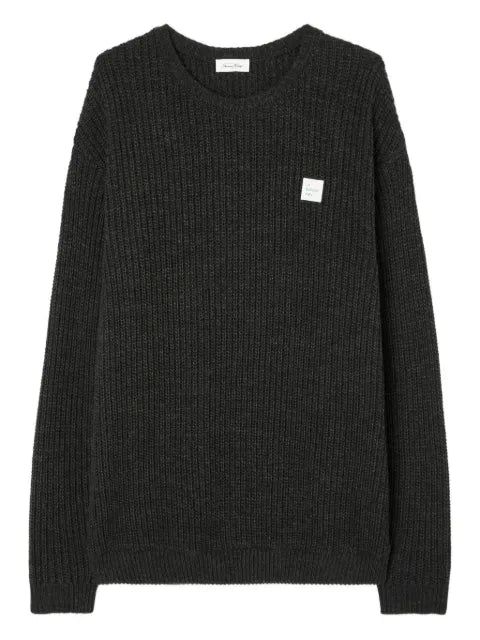 American Vintage ribbed logo-patch sweater