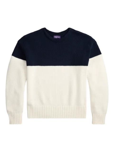 Ralph Lauren Purple Label colourblock crew neck sweater