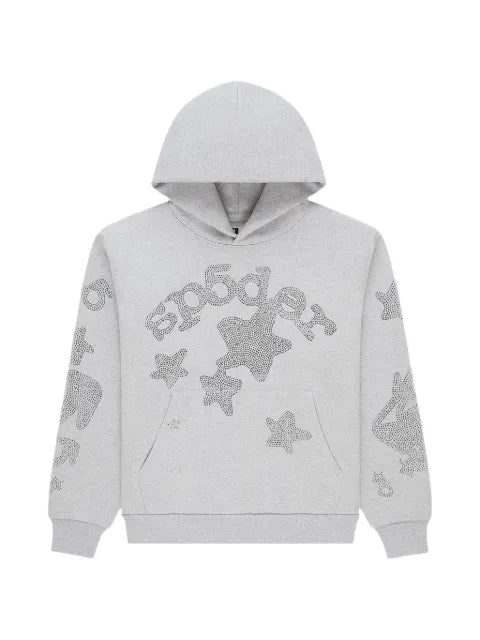 SP5DER rhinestone-detail hoodie