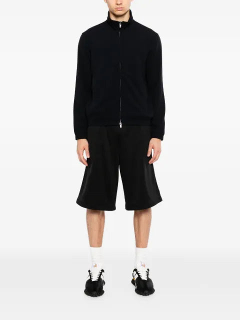 Emporio Armani full-zip embossed effect jersey sweatshirt