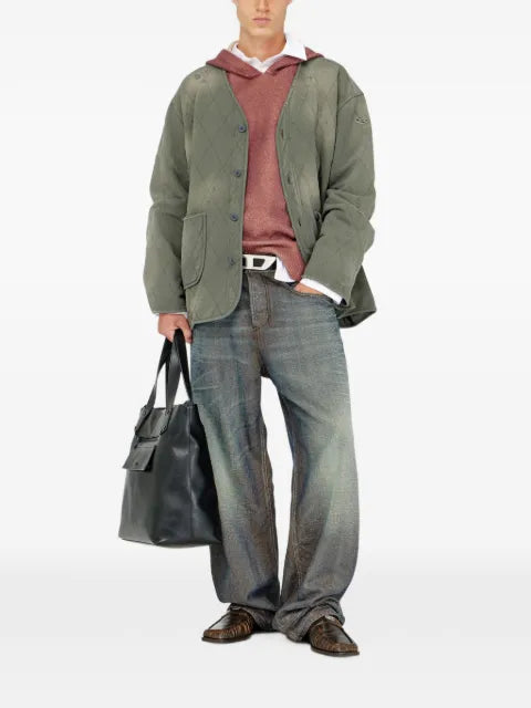 Diesel distressed quilted liner jacket