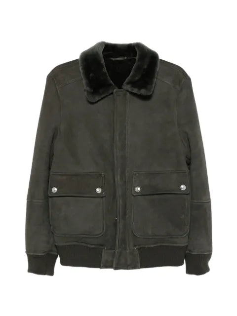 Eleventy shearling-collar bomber jacket