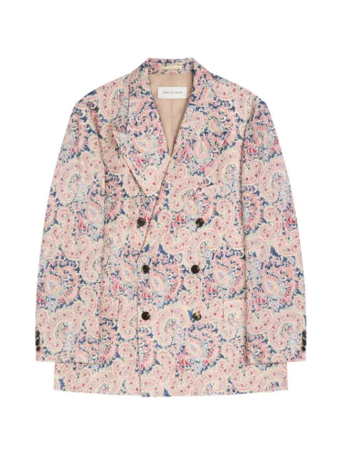 DRIES VAN NOTEN jacquard double-breasted blazer