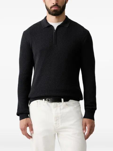 Joop! waffle-knit quarter-zip sweater