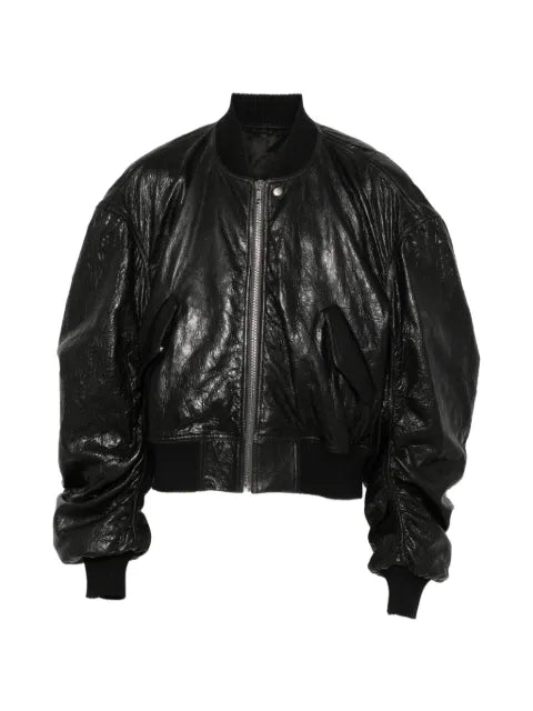 Rick Owens crinkled-leather bomber jacket
