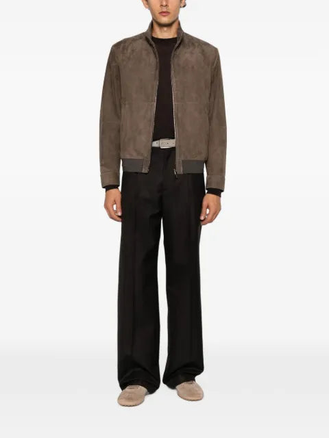 Canali suede zip-up jacket