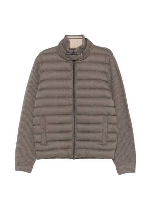 Herno quilted panel knitted jacket