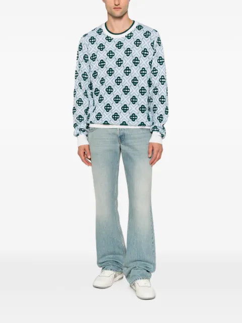 Casablanca monogram-knit wool sweater