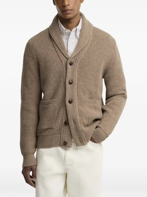 Barbour shawl-collar elbow-patch cardigan