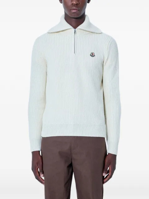 Moncler half-zip ribbed sweater