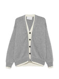 AMARANTO  contrast-trim button-up cardigan
