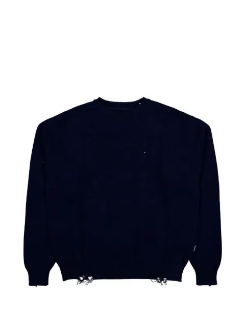 RASSVET distressed slogan-knit sweater
