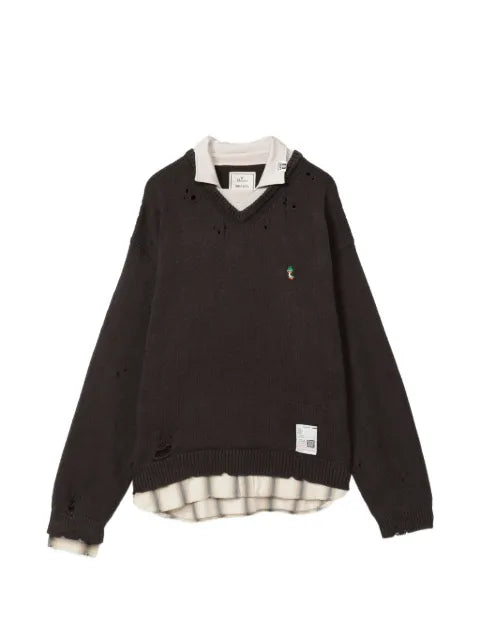 Maison MIHARA YASUHIRO triple layered collar sweater