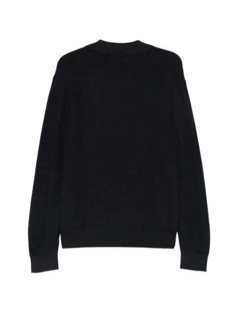 NN07 ribbed-knit polo sweater