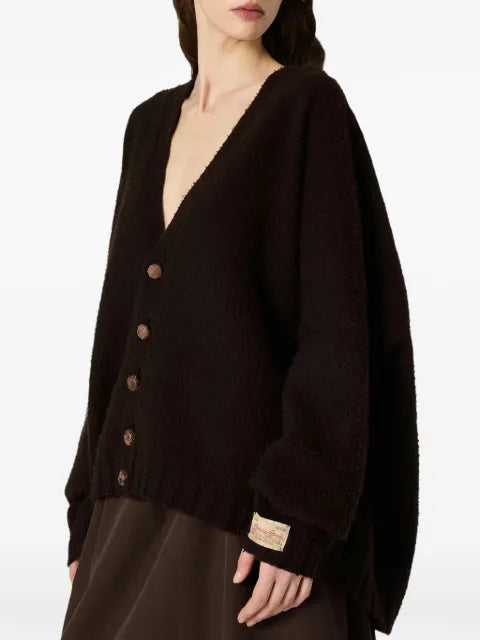 Golden Goose cardigan in casentino-effect brown wool