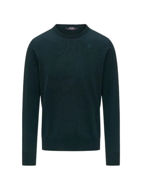 K-Way crew-neck logo-patch sweater