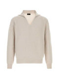 Brioni ribbed-knit cashmere polo sweater