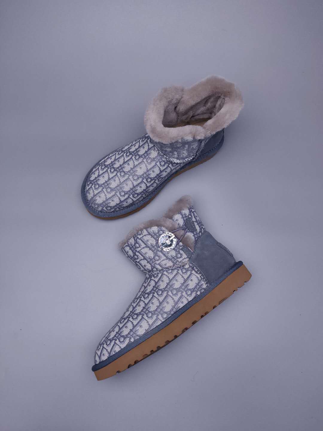 Dior-Inspired Textured Snow Boot — Grey | New Arrival | In Stock
