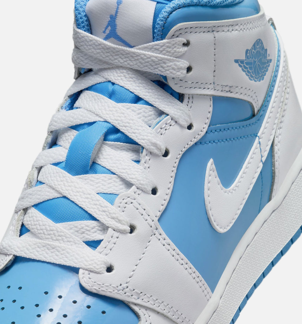 Air Jordan 1 Mid Legend Blue Youth Sneakers - White/Legend Blue