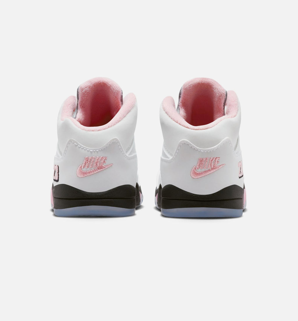 Air Jordan 5 Retro Medium Soft Pink Infant & Toddler Lifestyle Shoes - White/Black/Medium Soft Pink