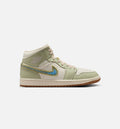 Air Jordan 1 Mid SE Women's Sneakers - Olive Aura/Pearl White/Lawn