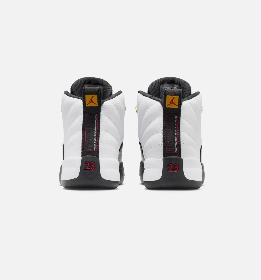 Air Jordan 12 Retro Taxi Infant & Toddler Lifestyle Shoes - White/Black/Taxi Yellow