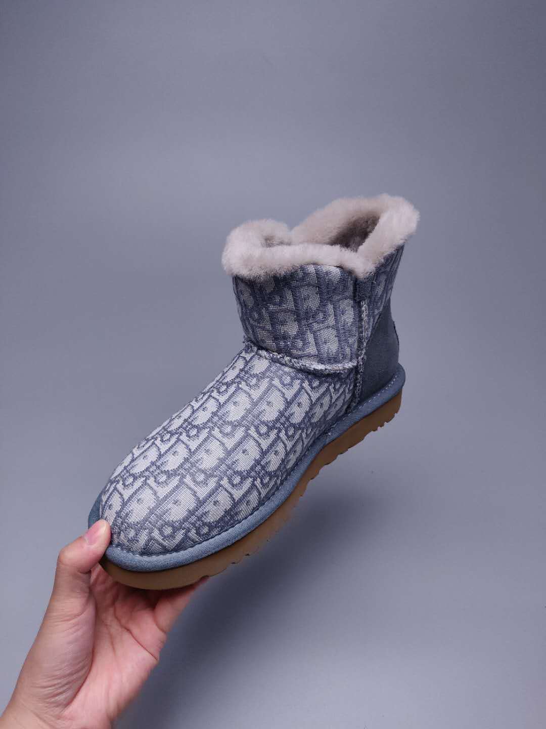 Dior-Inspired Textured Snow Boot — Grey | New Arrival | In Stock